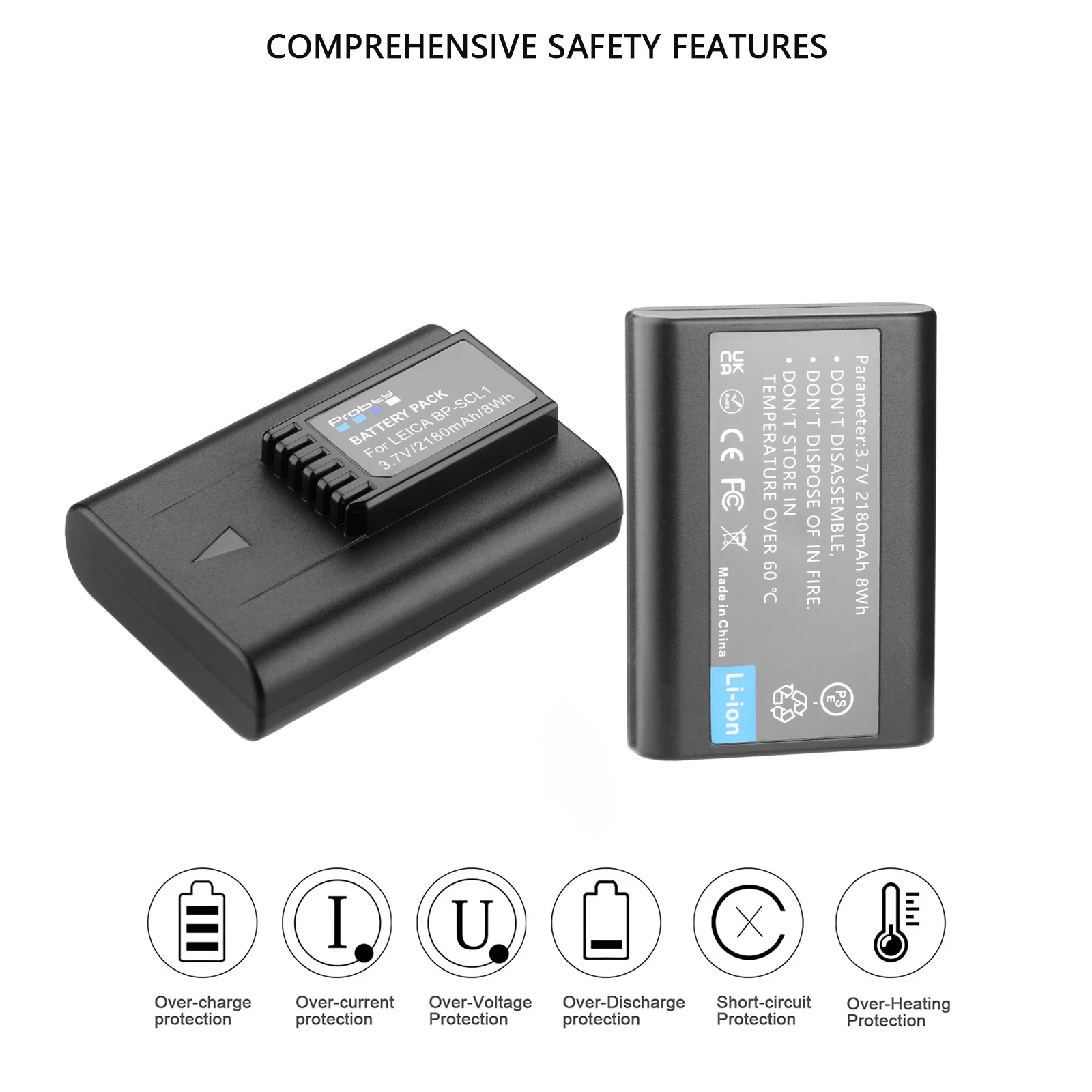 2180mAh Per Leica M8 M8.2 M9 M9-P MM ME EE BP-SCL1 14464 Batteria della fotocamera