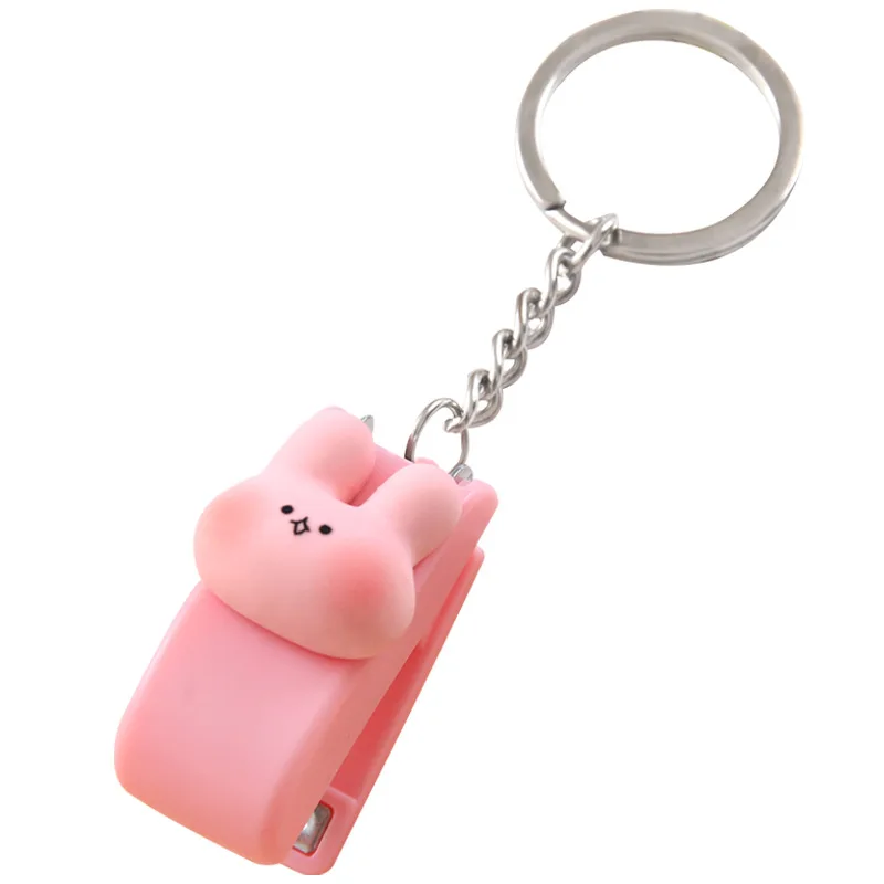 1PC Dễ Thương Phim Hoạt Hình Kim Bấm Nhỏ Móc Chìa Khóa Kawaii Gấu Thỏ Sinh Viên Sáng Tạo Stapler Thuận Tiện Vòng Chìa Khóa Mặt Dây Chuyền