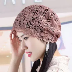 Flowers Lace Hat Breathable Summer Casual Skullies Hat Fashion Hollowed Out Sun Visor Women