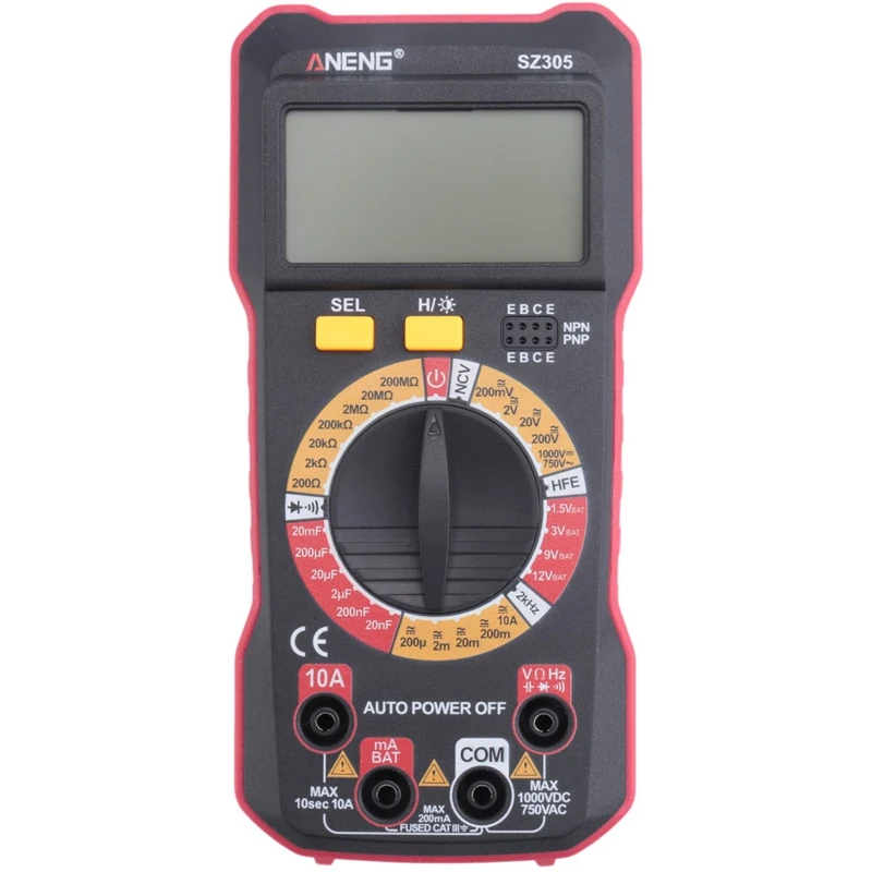 ANENG SZ305 1999 Counts Multimeter Capacitor Testers Smart Voltmeter AC/DC Voltage Current Resistance Ohm Test Tools