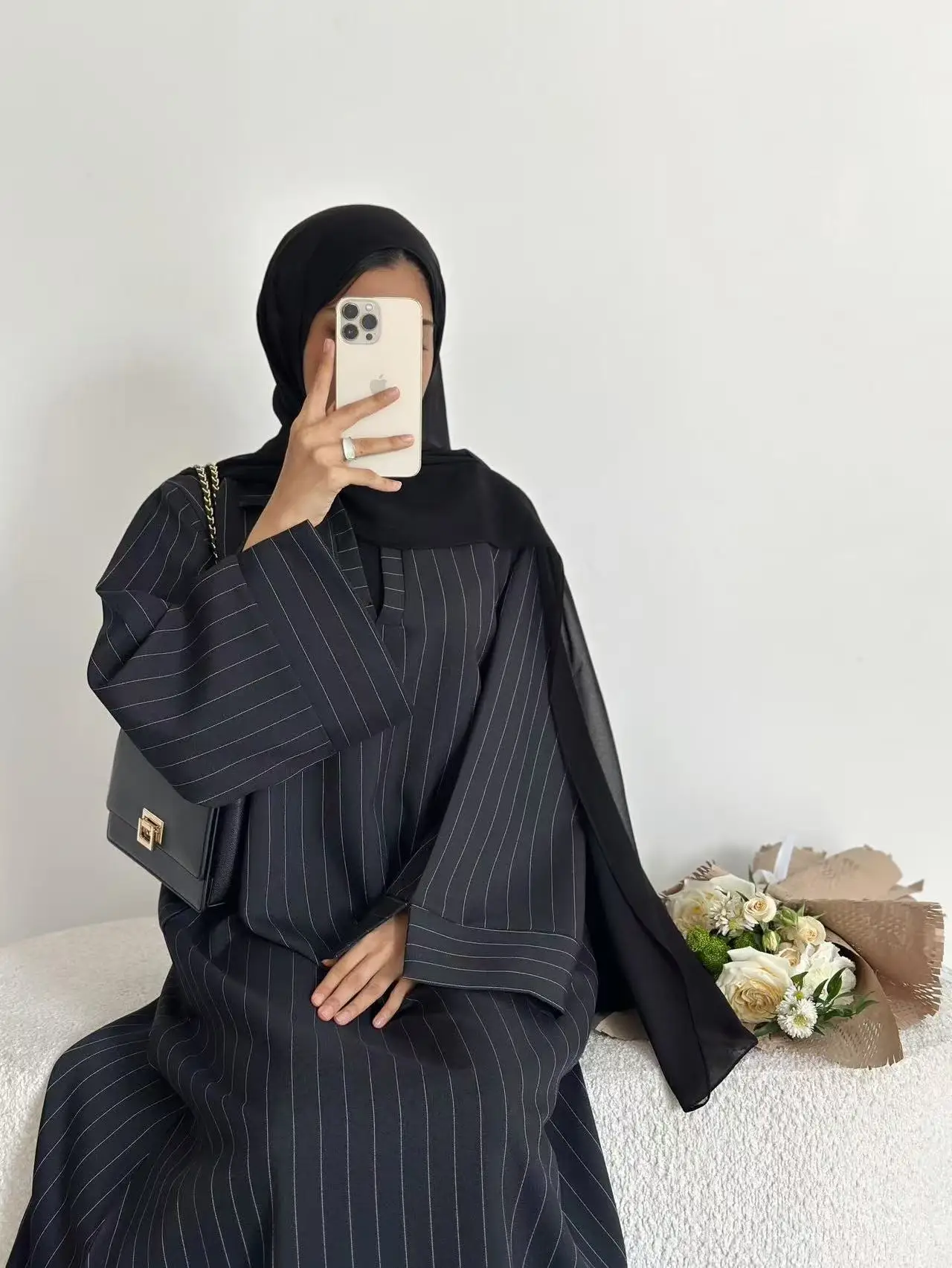 Eid Abaya Women Dress Kaftan Jalabiya striped Party Muslim Dubai Vestidos Largo Ramadan Morocco Caftan long Robe Abayas 2026 - view 6