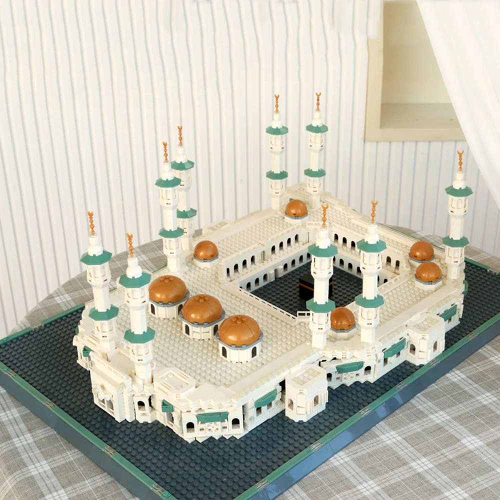 Islamisme créatif, Architecture célèbre, arabie saoudite, grande mosquée de la Mecque, modèle de blocs de construction, jouets, Collection de briques pour cadeaux