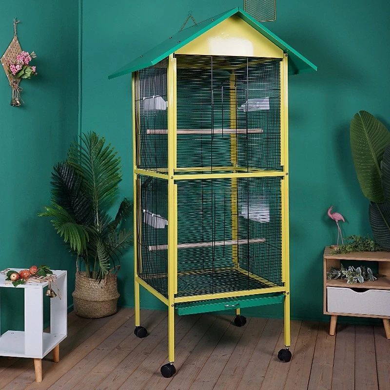 

Guangdong Aier household parrot special movable bird cage, tiger skin Xuanfeng luxury large bird cage factory direct sales
