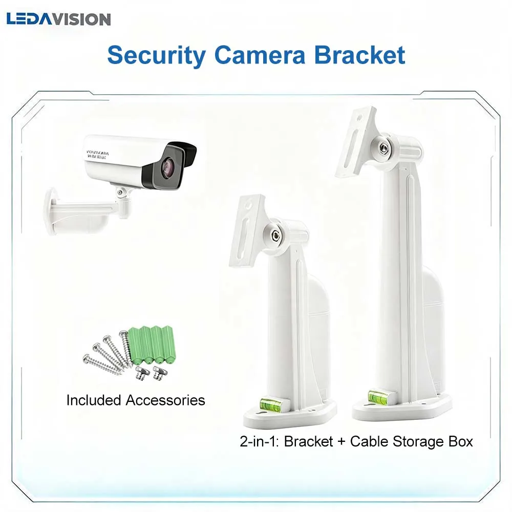 Security Camera Bracket 2‑in‑1 Bracket + Cable Storage Box Engineering‑grade Plastic Wall‑mounted Monitor Support