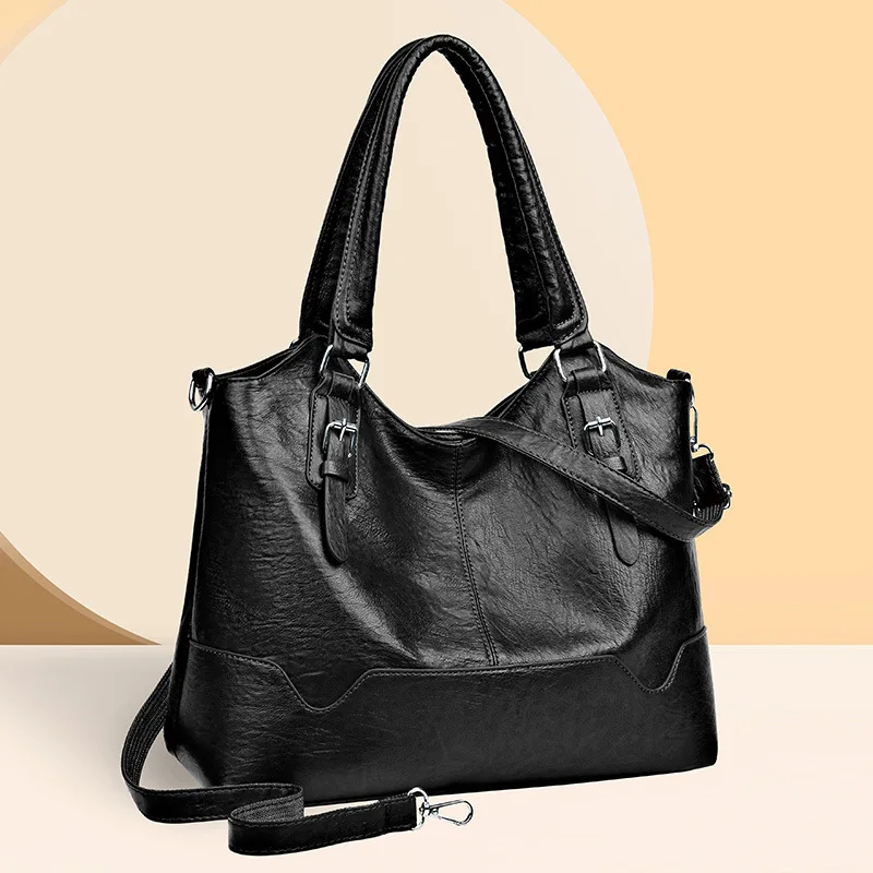 

New ladies' bags, soft leather handbags, large-capacity tote bags, retro and versatile single-shoulder crossbody bags