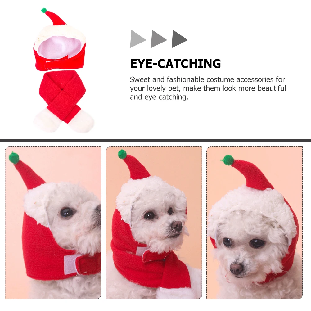 

Pet Headband Scarf Set Home Dog Hat for Decor Decorative Warm Puppy Outfits Christmas