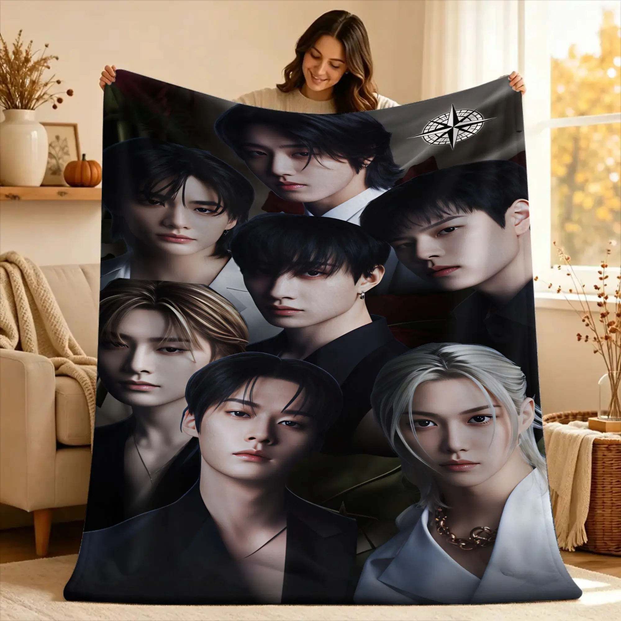KPOP S-Strays Blanket For kids Airplane Travel Flannel Throw Blanket For Couch Chair Sofa Bed Soft Warm Custom Quality Bedspread