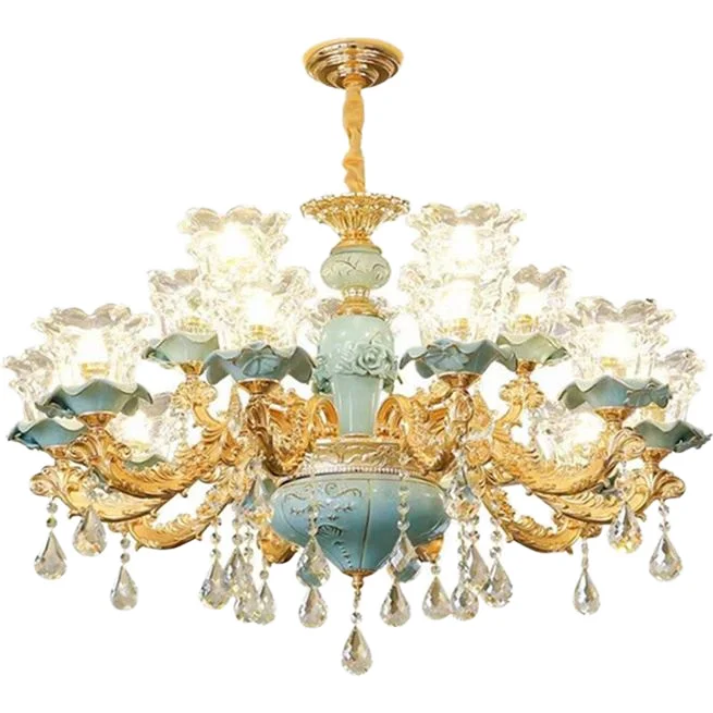 

Luxury Crystal Hanging Light Stainless Steel and K9 Crystal Glass Chandelier Living Room Bedroom Dining Hotel