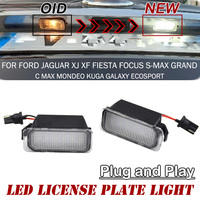 2pcs Number Plate Light for Ford Fiesta Focus Kuga Mondeo Galaxy Ecosport Ranger Explorer LED License Lamp