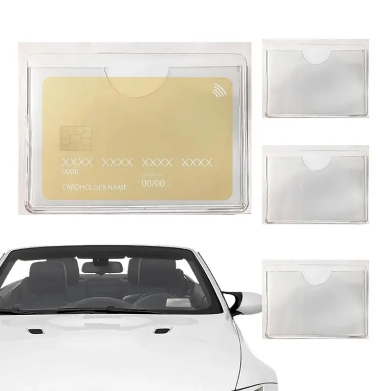 1pcs Car Card Holder For Windshield Glass Tag Durable ID IC Card Holder Card Sleeve Car Organization Index Card Holder