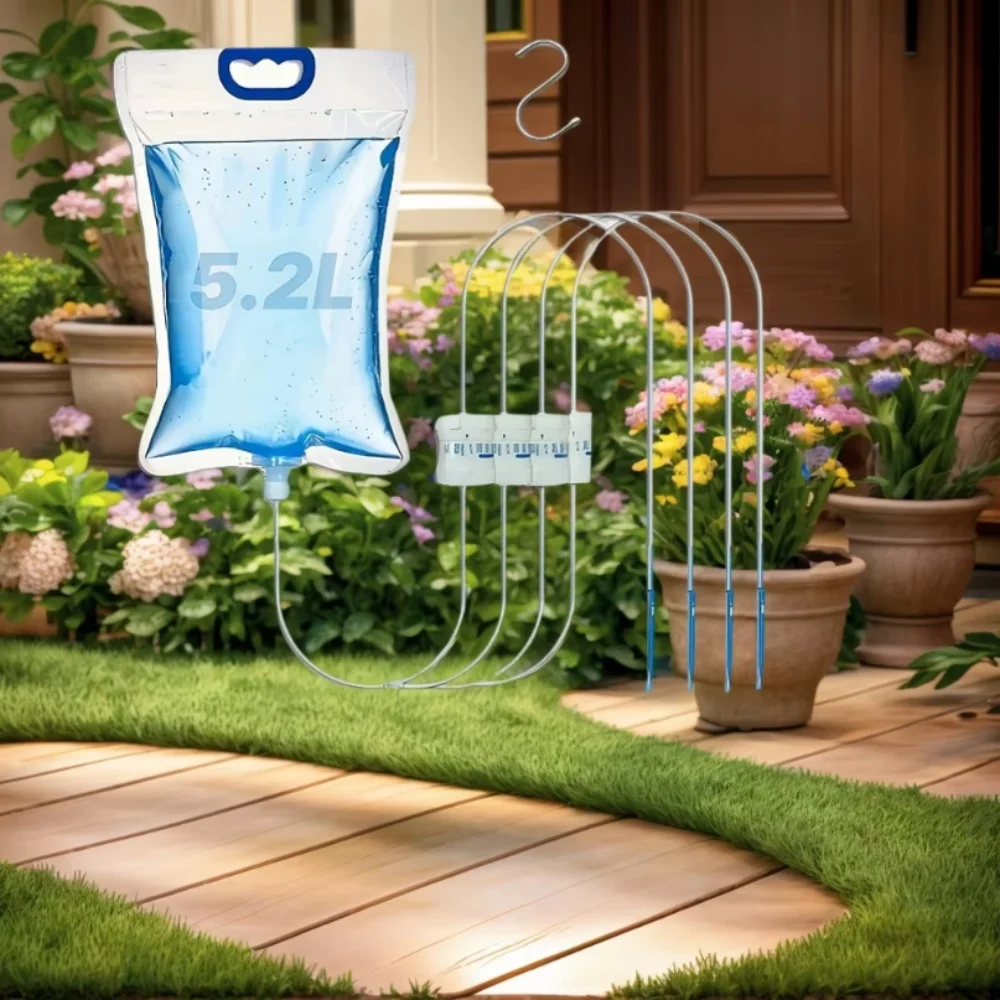 1pc 5.2L/6.5L Automatic Watering Device Plant Watering Bag Control Of Water Dripping Flow Water Bag Lazy Travel Dripper