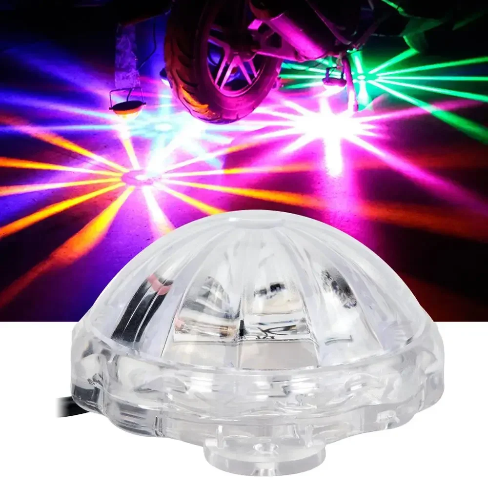 Motorcycle LED Chassis Light RGB Flash Strobe Lamp Motorbike Decoration Atmosphere Light Universal 12V Motorcycle Light