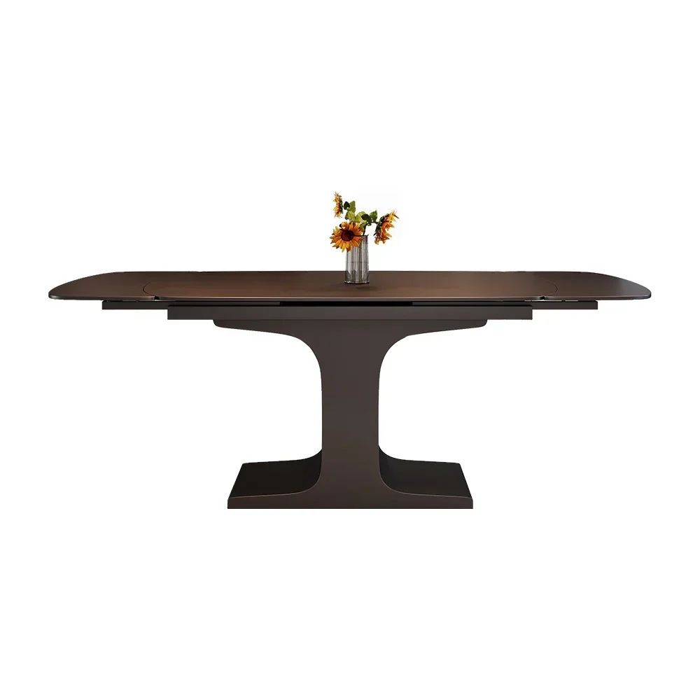 AAMinimalist Rock Slab Dining Table And Chair Combination Modern Simple Household Rectangular Dining Table Light Luxury High Sen