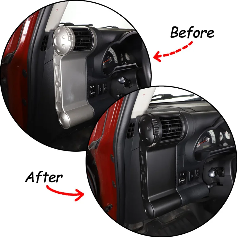 ABS Car Center Console Dashboard Both Side Air Conditioning Air Outlet Frame Cover Trim Sticker For Toyota FJ Cruiser 2007-2021