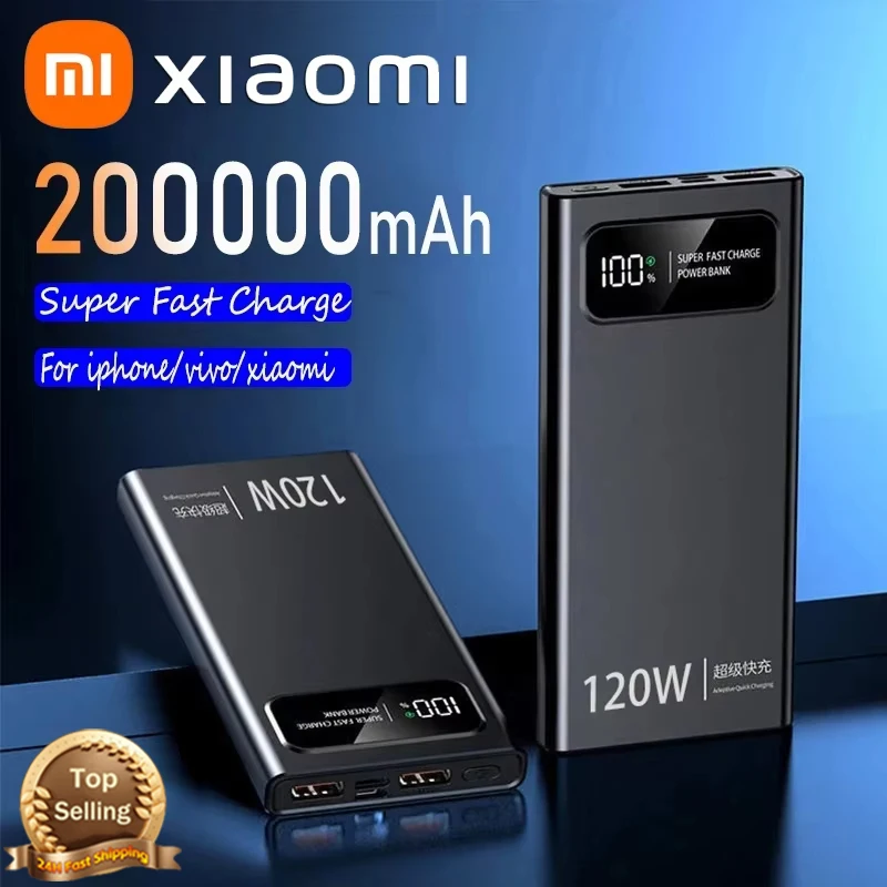 Xiaomi 200000 Powerbank mAh 120W Batteria a ricarica super veloce Display digitale ad alta capacità Power Bank per iPhone Samsung Huawei