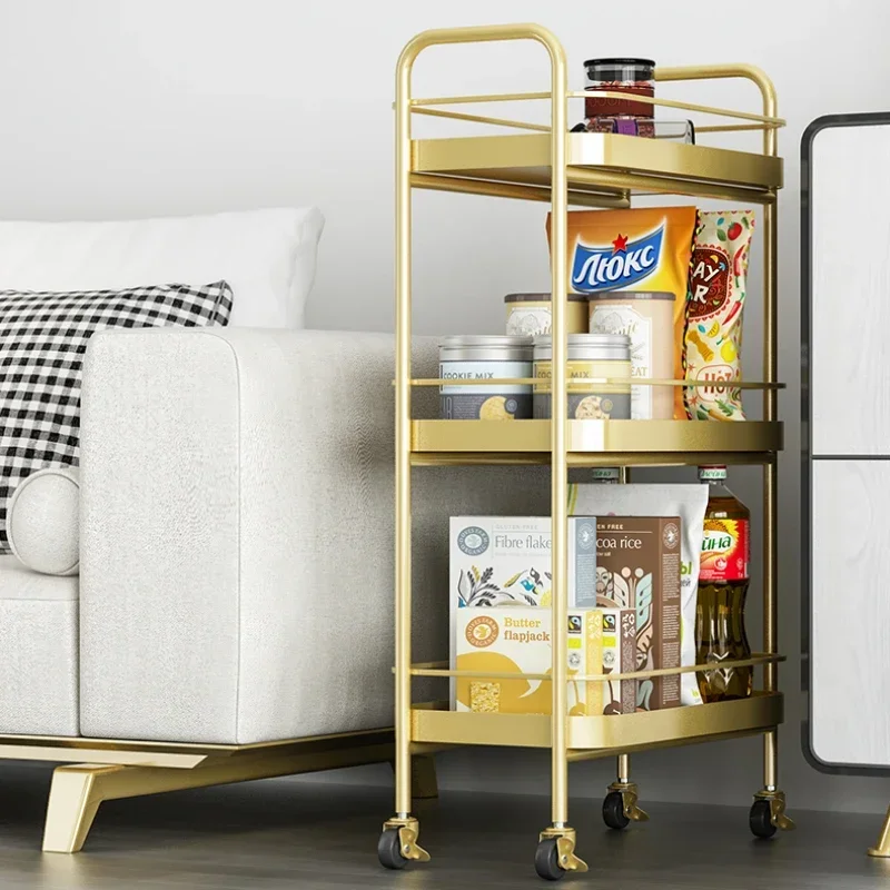 Nordic Multi-Layer Spa Cart with Wheels Mobile Storage Rack for Towels Space-Saving Organizer for Showers Flexible Towel Rack