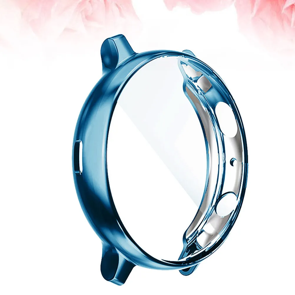 

Защитный чехол для смарт-часов с гальваническим покрытием, 40 мм, гибкая рамка из TPU, устойчивая к падениям, ударам и царапинам, цвет: голубой