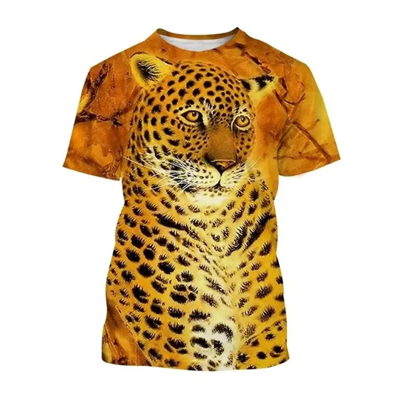 

Summer Leopard 3D Print T-Shirts Streetwear Men Women Fashion Oversized Short Sleeve T Shirt O-Neck Male Tees Tops Clothing
