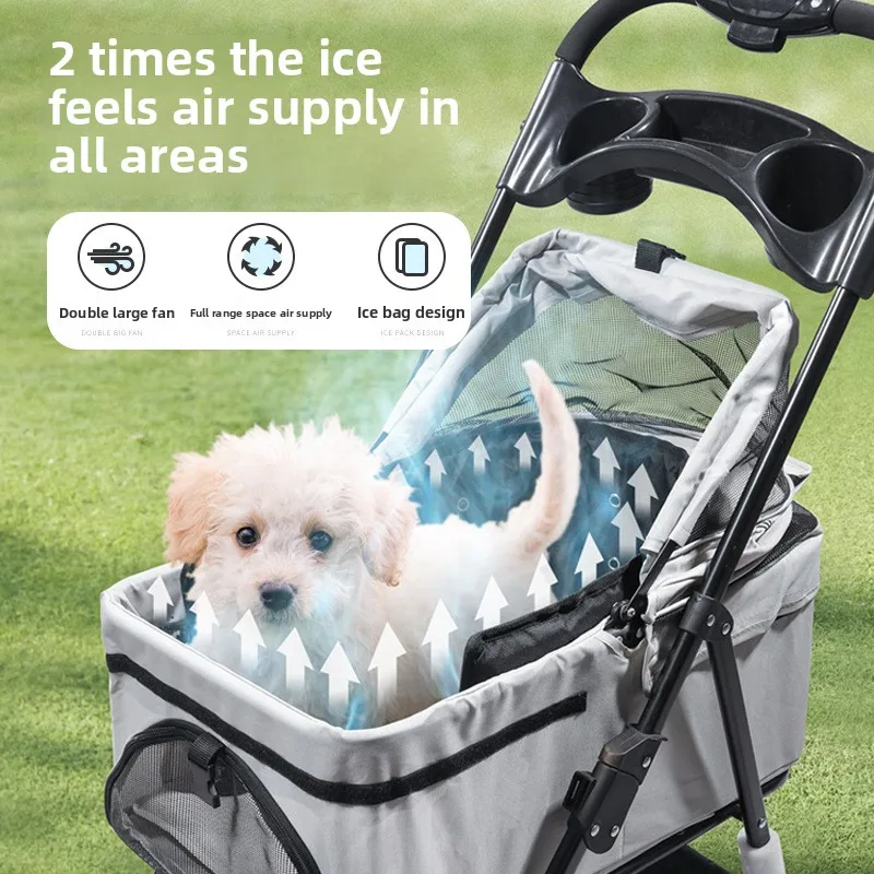 USB Powered Pet Side Fence Fan Cover Summer Cooling Dog House Cat House Ventilation Fan Dog Car Ice Pad Silent Fan Cover