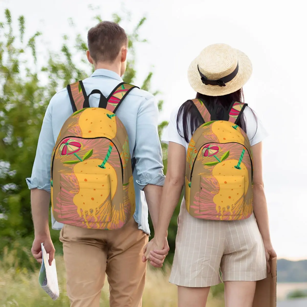 

The Juicy Mango Shake-Graphic Backpack Student Boys Girls BookBag Kids School Bag Laptop Shoulder Bags for Men Women