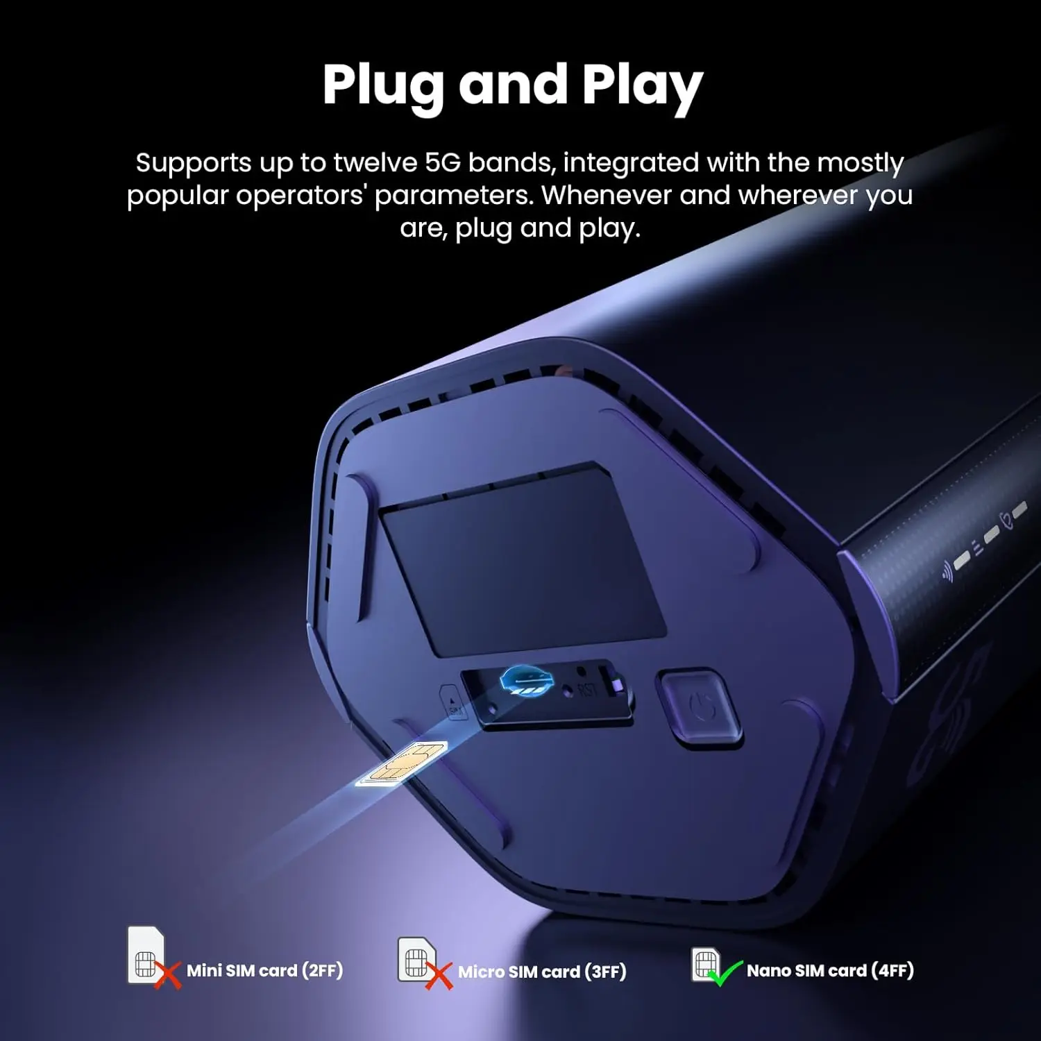 Tenda 5G NR LTE AX1800 WiFi6 SIM CPE Router Dual Band 2.4/5Ghz Speed up to 4.67Gbps Easy Mesh 2 Gigabit Ports WPA3 OFDMA MU-MIMO