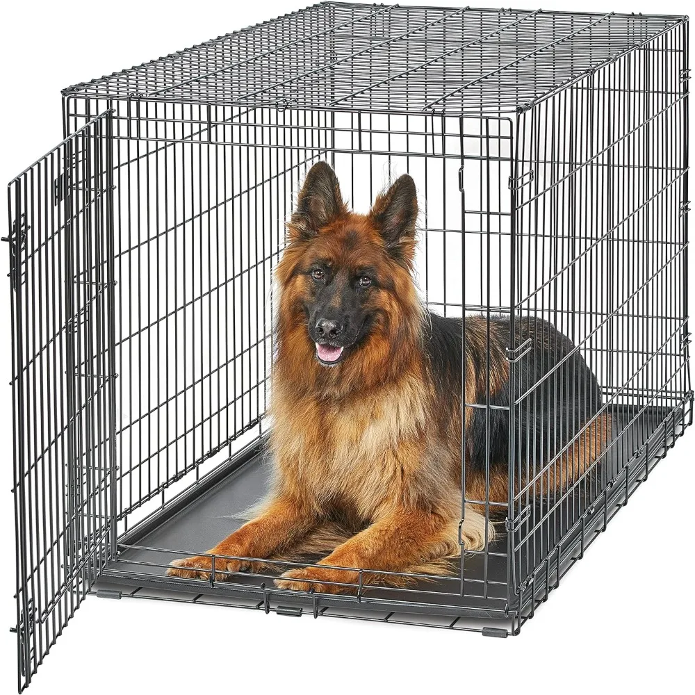 

XL Dog Crate | MidWest Life Stages Folding Metal Crate | Divider Panel, Floor Protecting Feet, Leak-Proof Pan