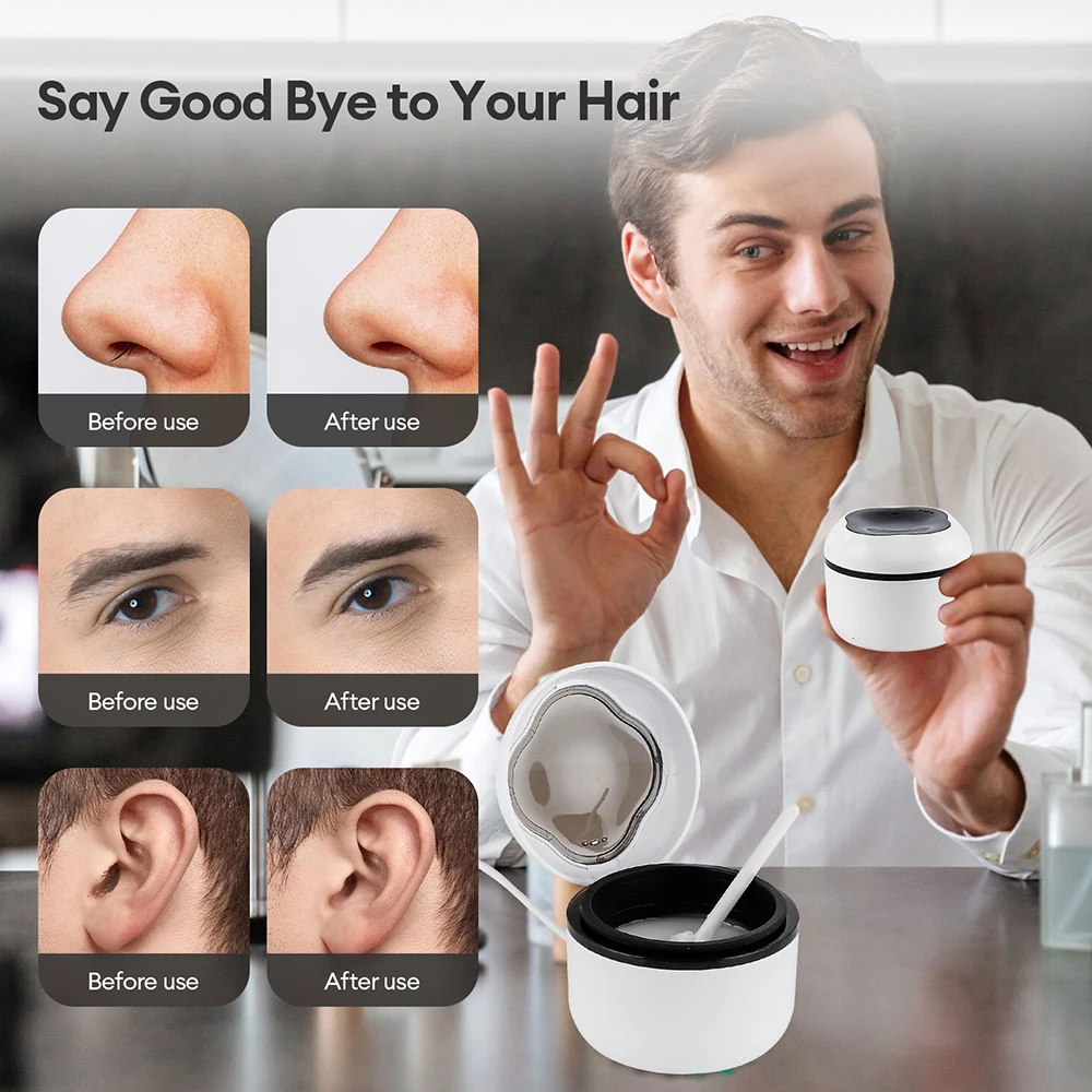 مجموعة الصبح الصغيرة غير مؤلم طقم شمع الأنف المحمولة USB الشمع الفاصوليا ذوبان وعاء أكثر دفئا للشفاه الحاجب الأنف الأذن السوالف إزالة الشعر #2