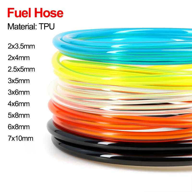 2/5/10m TPU Petrol Fuel Hose ID 2/2.5/3/4/5/6/7mm Anti-aging Fuel Tube For Motorcycle Small Engine Lawnmower Fuel Pipe