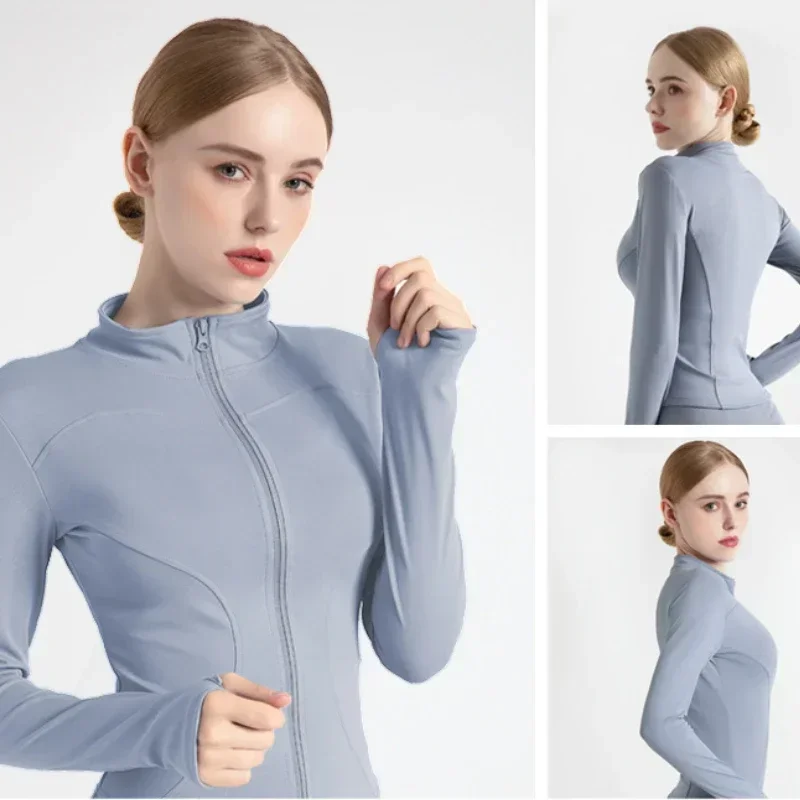 Quick Drying Gym Top Elasticity Tight Fitting Fitness Clothes Yoga Tops Women Yoga Thin Coat Workout Sport Wear Ropa Deportiva