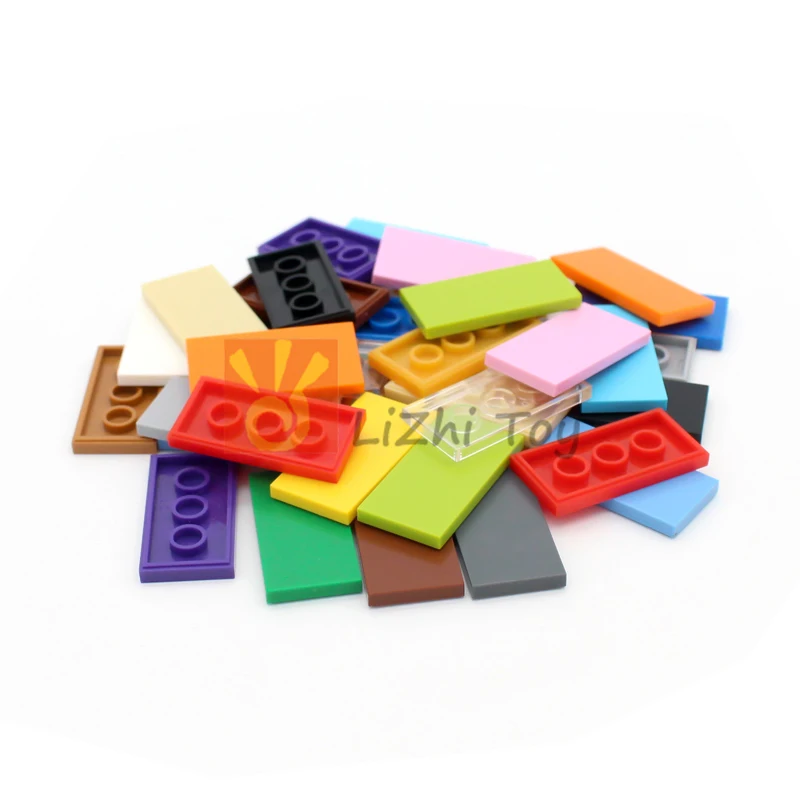 50pcs MOC Flat Tiles 2x4 Tablet Smooth 87079 DIY Enlighten Classic Building Block Bricks Compatible with Assembles Particles Toy