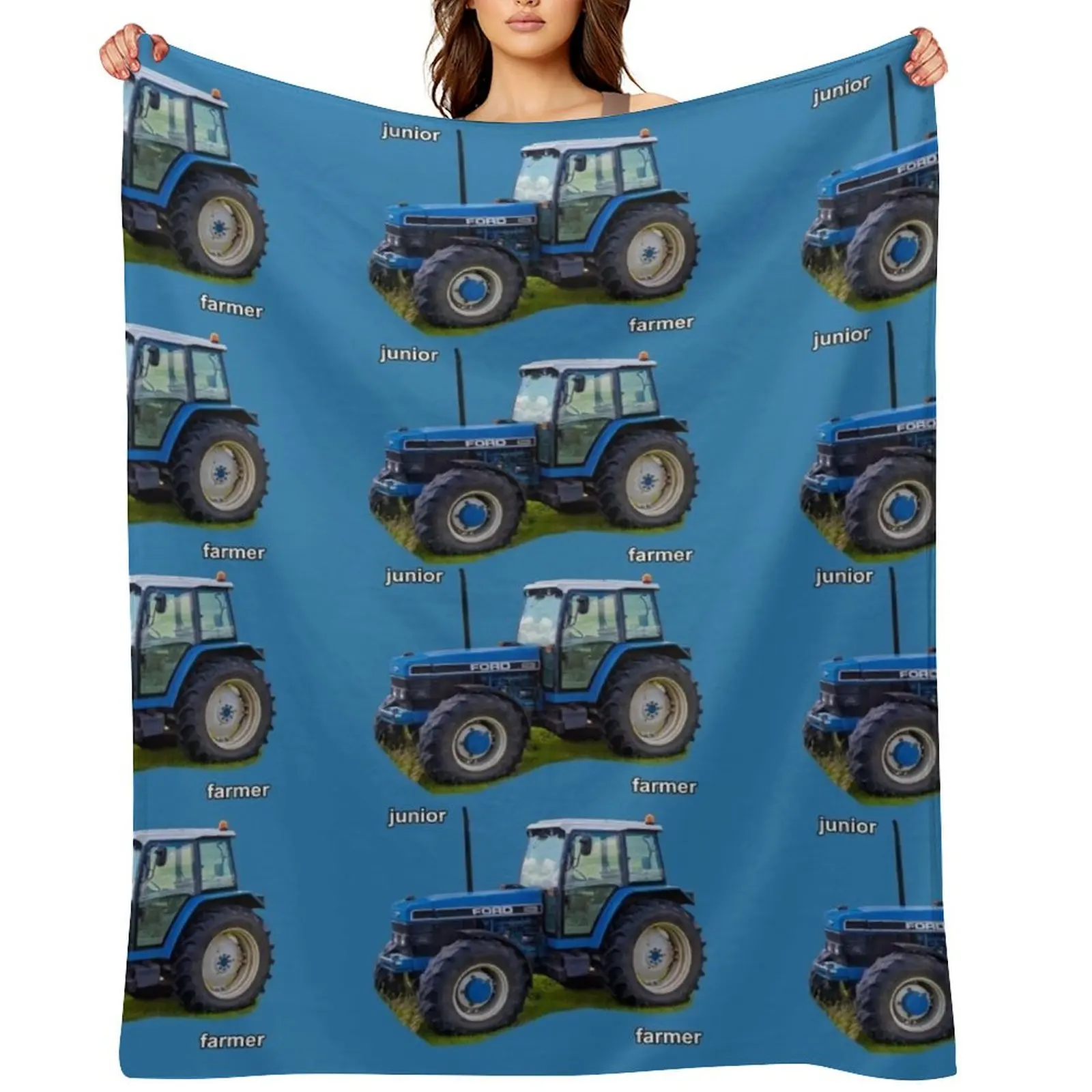 

Blue tractor Throw Blanket Plaid on the sofa Weighted Moving Extra Large Throw Blankets