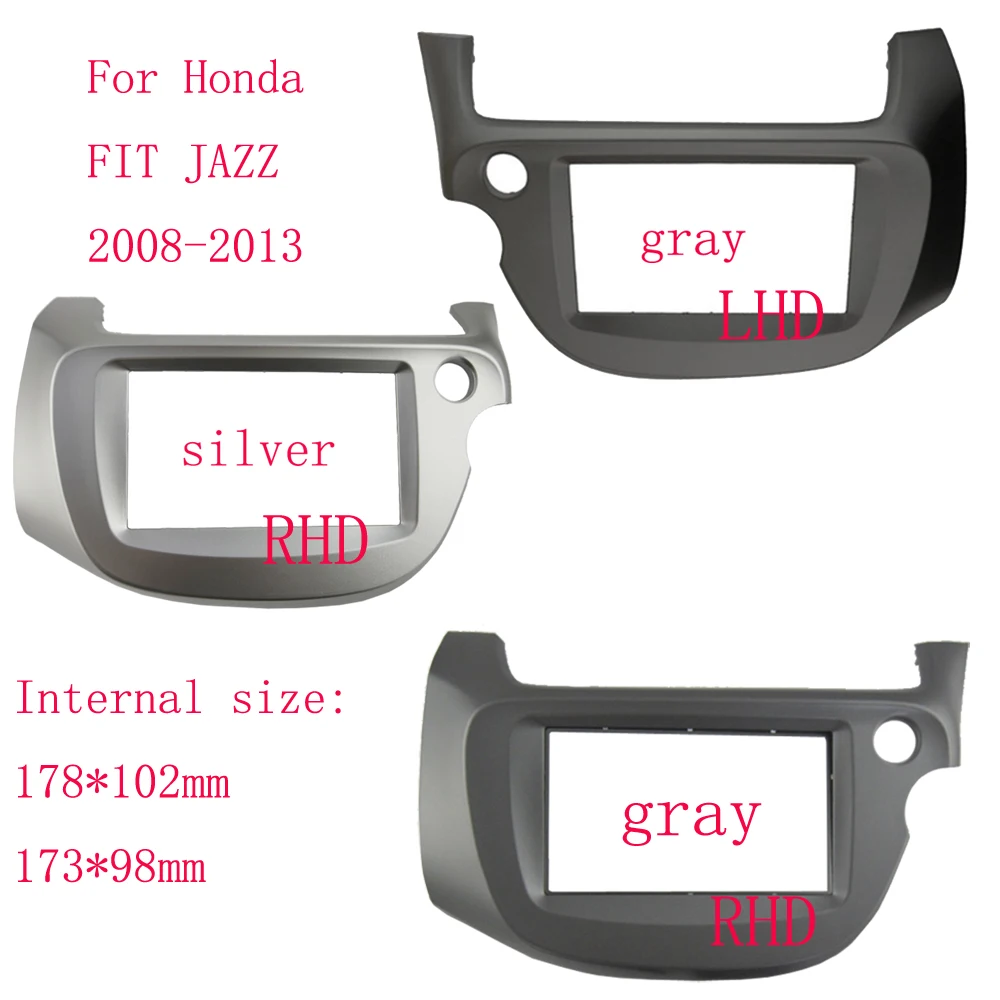 Para Honda Jazz Fit 2008-2013 Radio DVD estéreo CD Panel montaje de tablero doble Din Facia instalación Trim Fascia Kit marco facial
