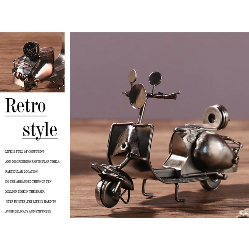 

Creative Retro Motorcycle Car Model, Home Decoration, Nordic Luxury Miniature Iron Scooter, Decoration Accessories, Holiday Gift