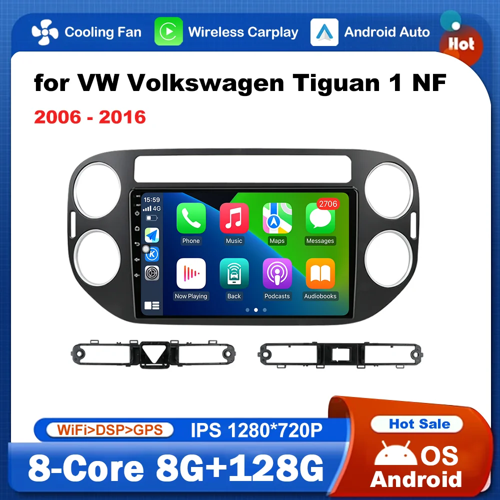 

for VW Volkswagen Tiguan 1 NF 2006 - 2016 Android OS 9 '' Car Radio Multimedia Player GPS WiFi Audio DSP Stereo IPS Carplay 4G