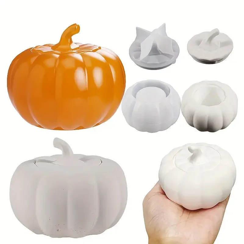 1pc Pumpkin storage box silicone mold Halloween gypsum glue mold cross-border hot sale