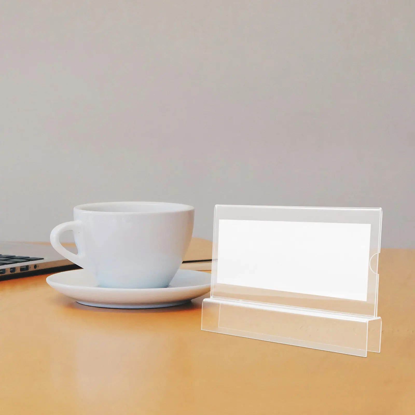 

Acrylic Name Card Holder Clear Sturdy Desktop Office Name Stand for Workplace Card Display Minimalist Modern Workstation