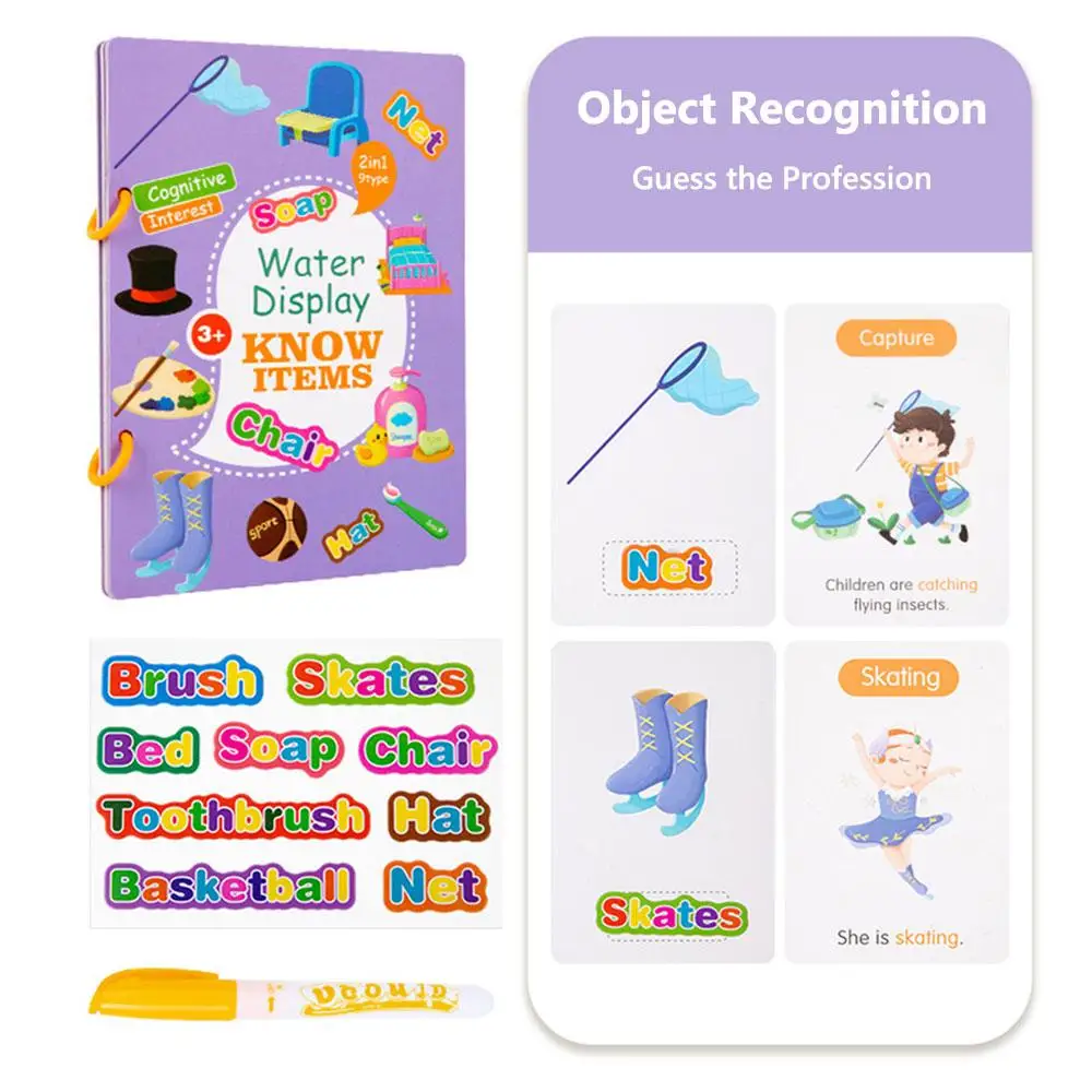 Reusable Water Drawing Book Early Education Quiet Activity Coloring Book Interactive Toy Montessori Drawing Toys