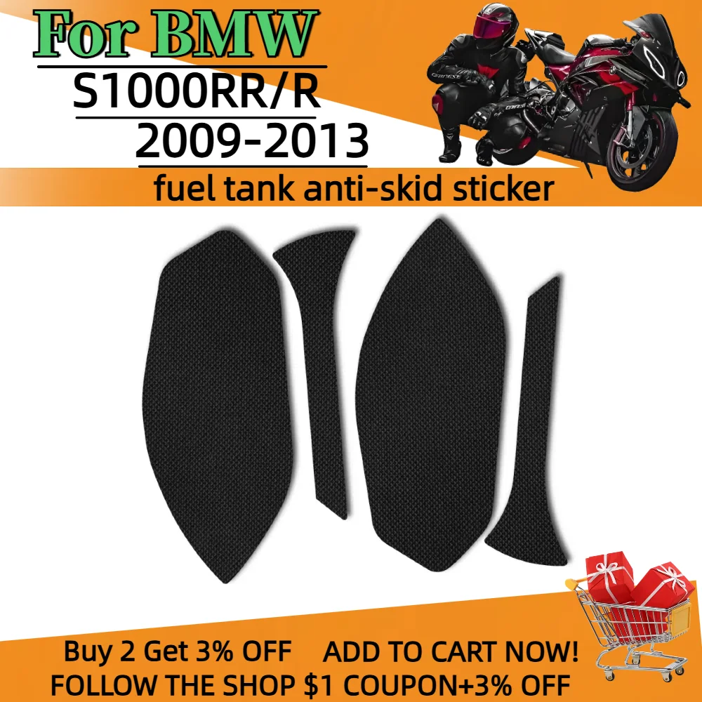 For BMW S1000RR/S1000R 2009-2013 Anti Slip Fuel tank gasket Side Knee Grip Decal Protector Sticker Pad Motorcycle Stickers