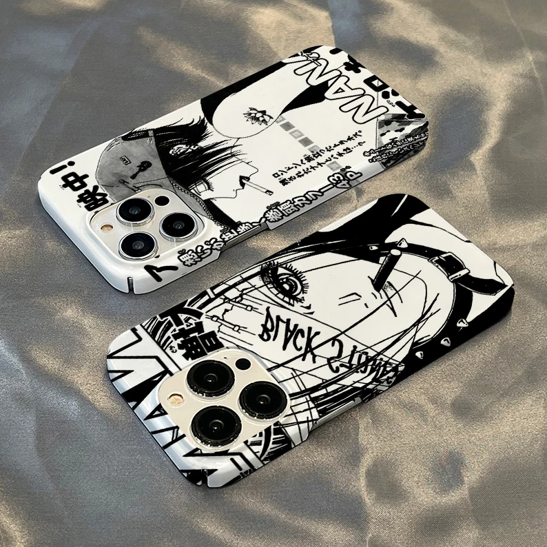 Anime Nana Osaki Line New Phone Case for iPhone 16 15 14 13 12 11 Pro Max XS XR XSMax 6 7 8 Plus Glossy HD Hard PC Cover