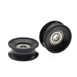 Plastic-coated Bearing Wheel Guide Wheel M6 Thread U Type Groove Pulley Nylon Guide Pulley Rolling Bearing 6x30x13mm