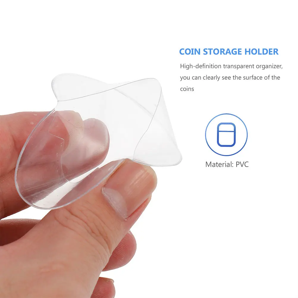 

PVC Badge Covers Clear Protector Case for Coins Medallions Round Buttons Storage Display HOLDER Protectors