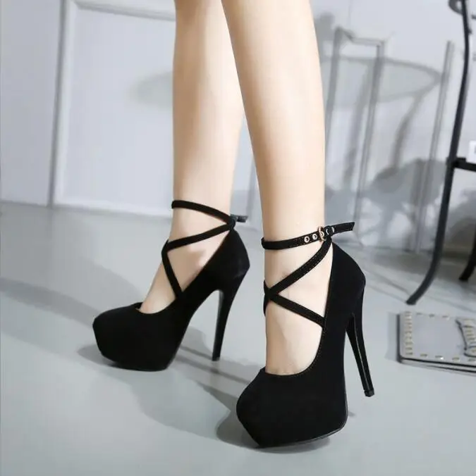 

Fashion sexy stiletto round toe shoes High Heel Shoes on Platform Casual Blue Black Women Stilettos Dance Evening Party Shoes