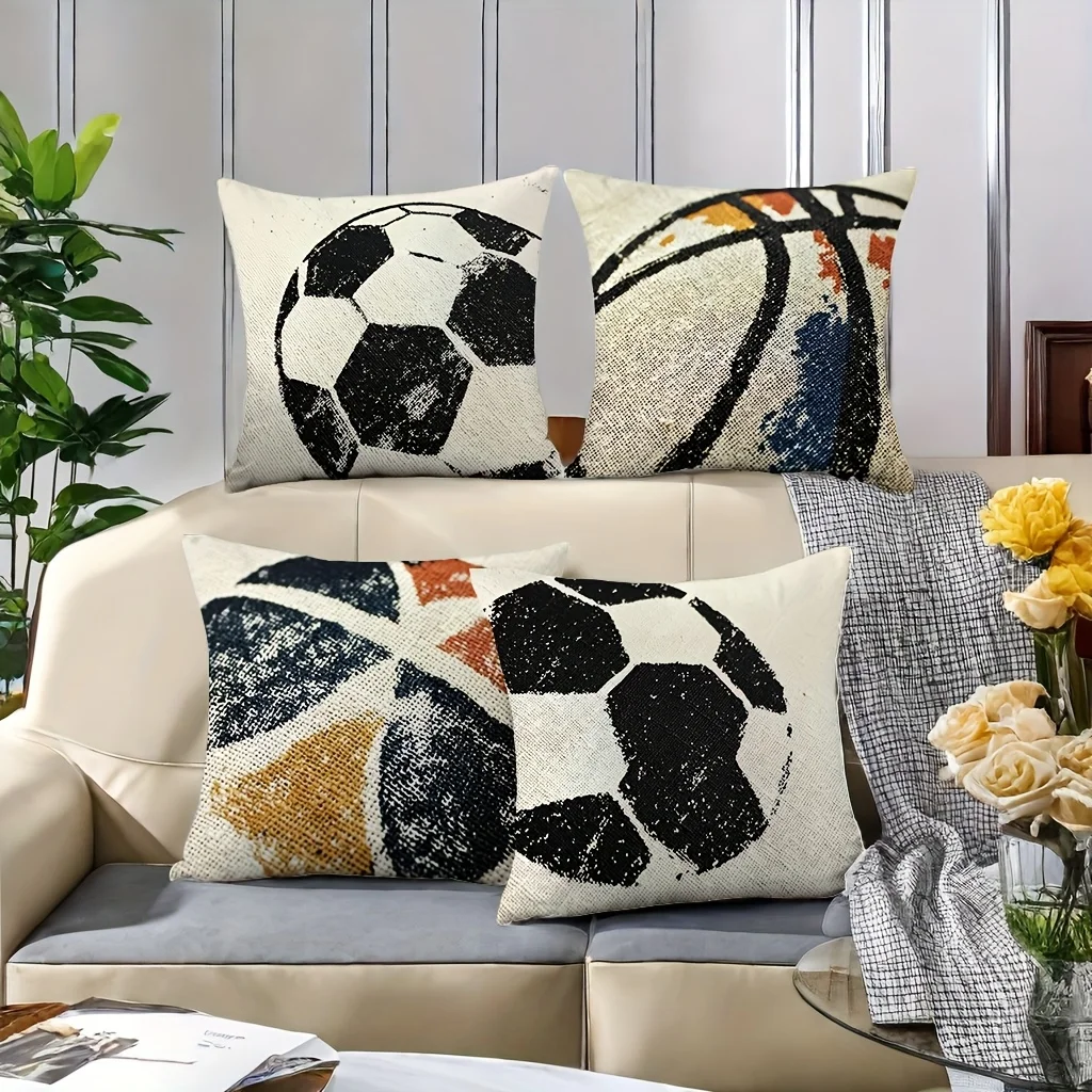 Football and basketball patterns Single-sided printing Short plush Suitable living rooms bedrooms sofas (excluding pillow cores)
