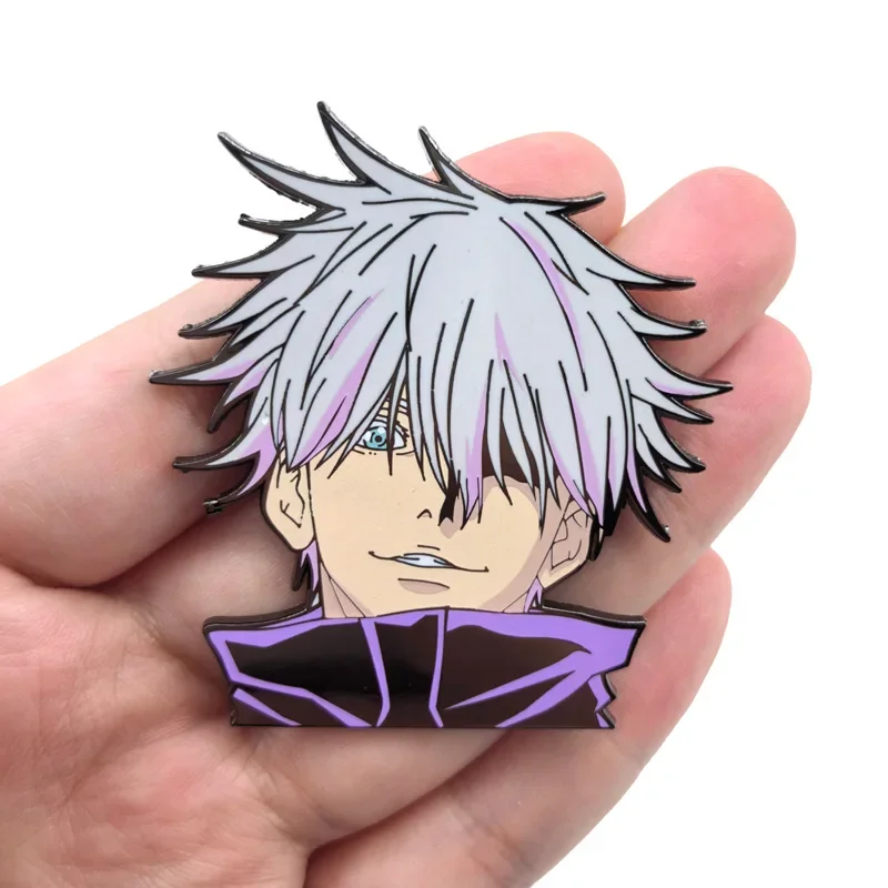 

Satoru Gojo Cute Brooches Cartoon Anime Figures Metal Enamel Brooch Cartoon Pin Backpack Badge Kids Gift