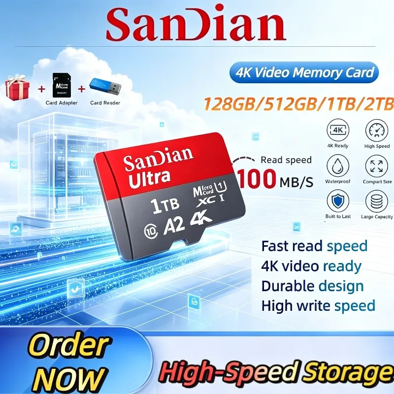 Memory Cards Stable Performance for Phones, Digital Camera & MP3, Micro TF/SD Card Class 10 High Speed 128GB 2TB SD Memory Card.
