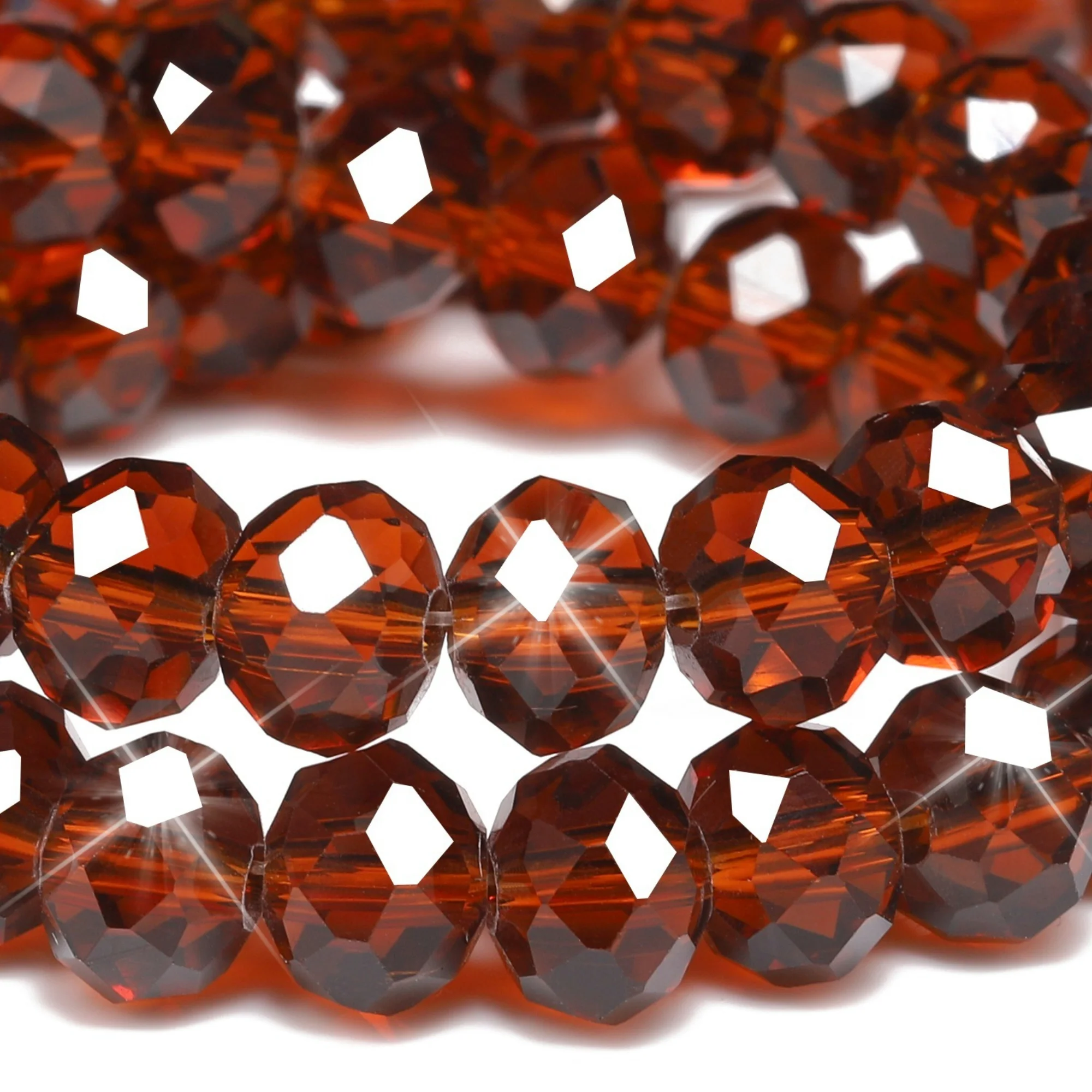 3/4/6/8mm Faceted Brown Austrian Crystal Beads Gorgeous Loose Spacer Beads for Jewelry Making DIY Elegant Bracelets Necklace