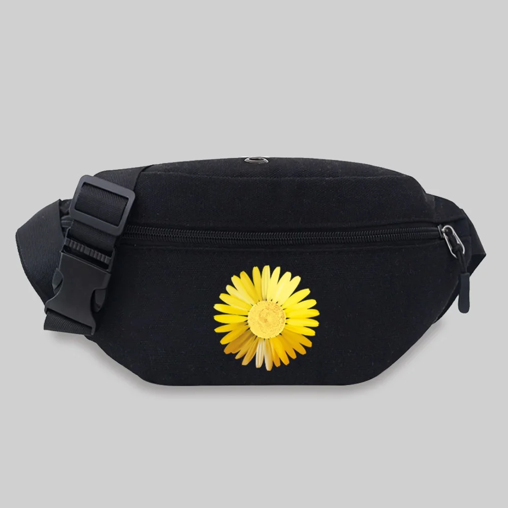 Bolso de cintura para mujer, bandolera de pecho con estampado de margaritas, para deporte al aire libre, bolso cruzado de viaje para teléfono