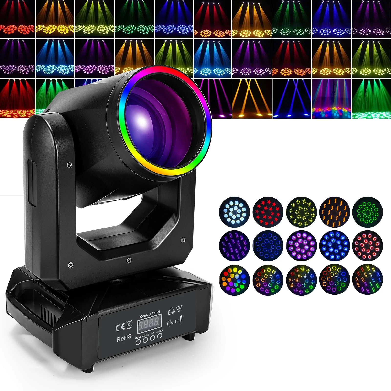

Светодиодный прожектор Moving Head 230W с эффектом вращающейся призмы, 7 цветов, 13 гобо, DMX-управление, звуковое управление для DJ, вечеринок, клубов и мероприятий