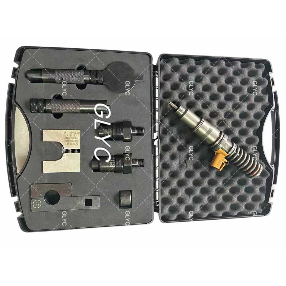 Diesel Injector Nozzle Repair Tester Measuring Tool Kit Full Set Clamp Apparatus for Volvo A E1 E3(injector not include)