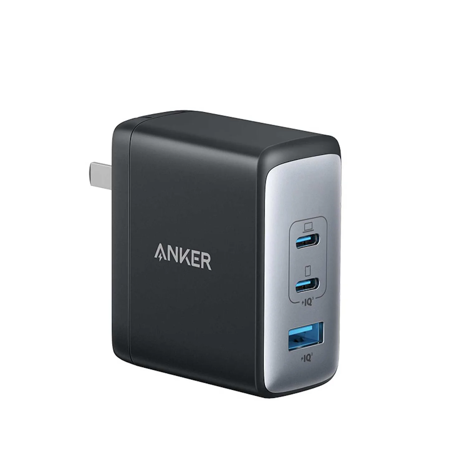 Anker 736 Charger USB C Charger (GaN II 100W) 3 Port Fast Compact Wall Charger Powerful Charging for Phones Tablets